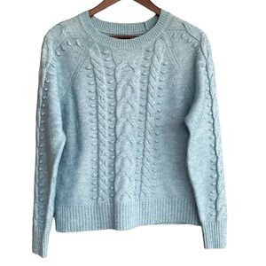 LOFT Light Blue Cable Knit Sweater